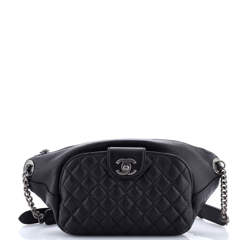Casual Rock Waist Bag Quilted Calfskin