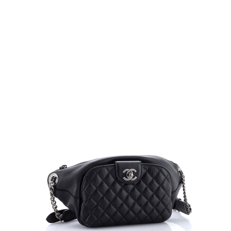 Casual Rock Waist Bag Quilted Calfskin