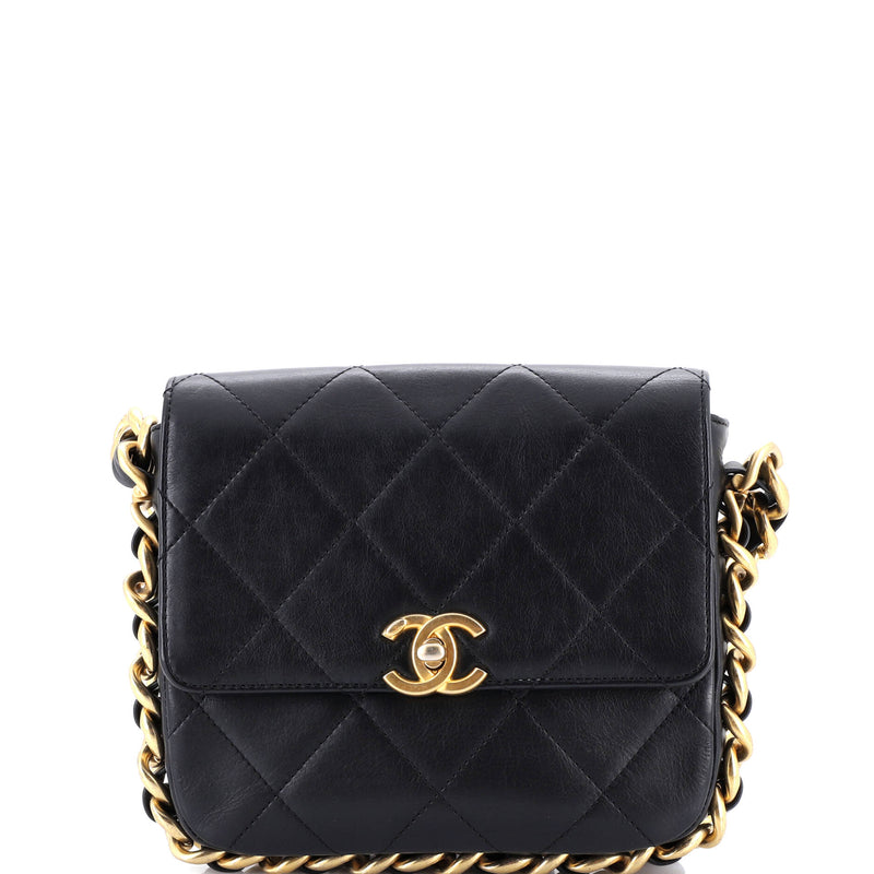 Framing Chain Flap Bag Quilted Calfskin