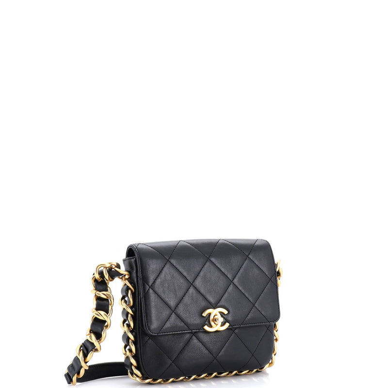 Framing Chain Flap Bag Quilted Calfskin