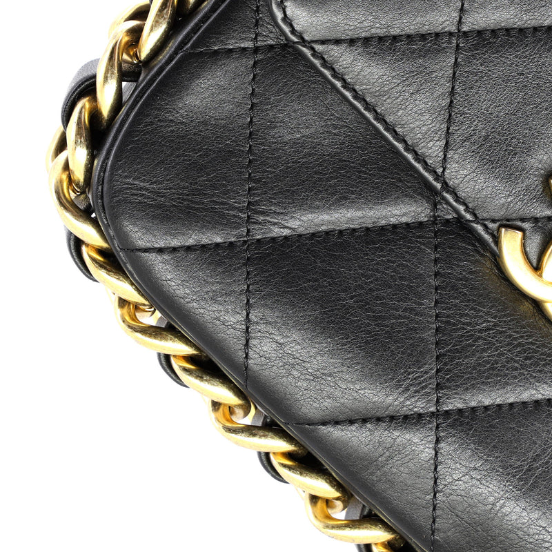 Framing Chain Flap Bag Quilted Calfskin