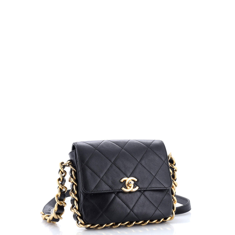 Framing Chain Flap Bag Quilted Calfskin