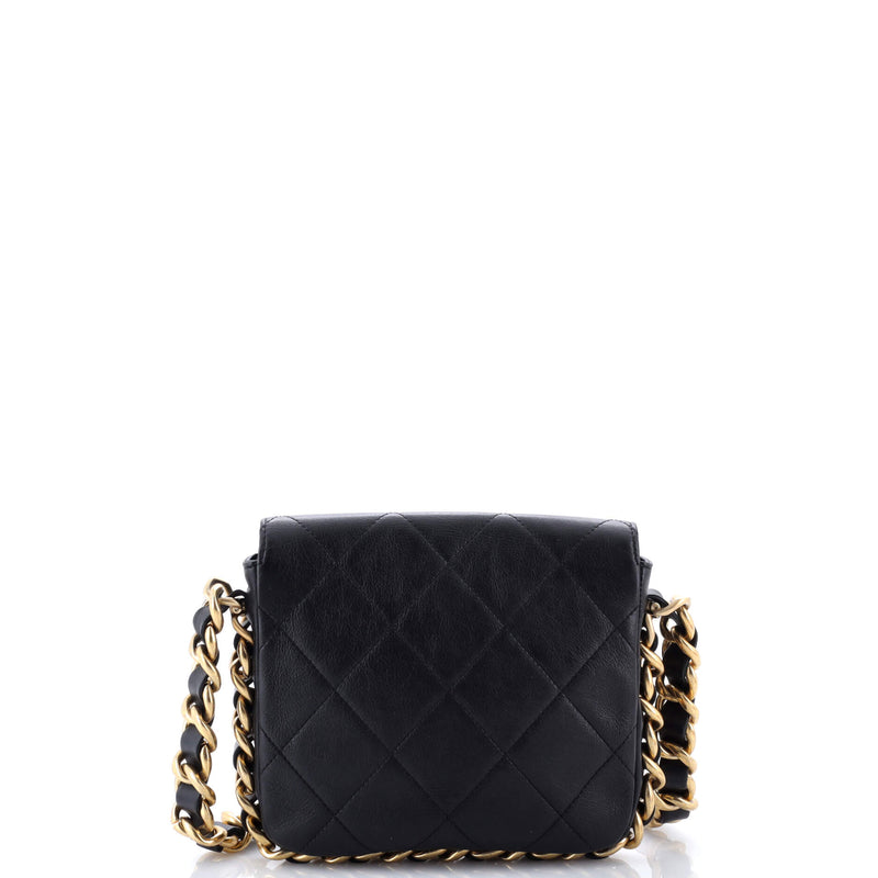 Framing Chain Flap Bag Quilted Calfskin