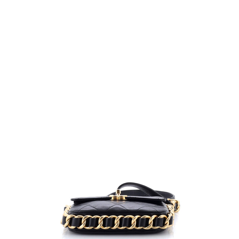 Framing Chain Flap Bag Quilted Calfskin