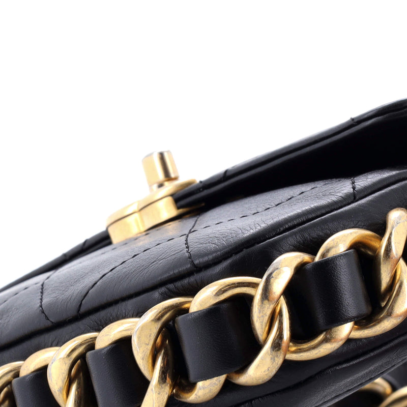 Framing Chain Flap Bag Quilted Calfskin