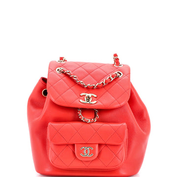 Duma Drawstring Backpack Quilted Leather