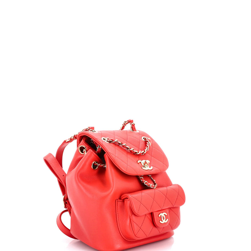 Duma Drawstring Backpack Quilted Leather