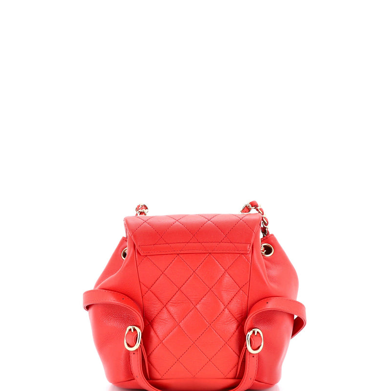 Duma Drawstring Backpack Quilted Leather