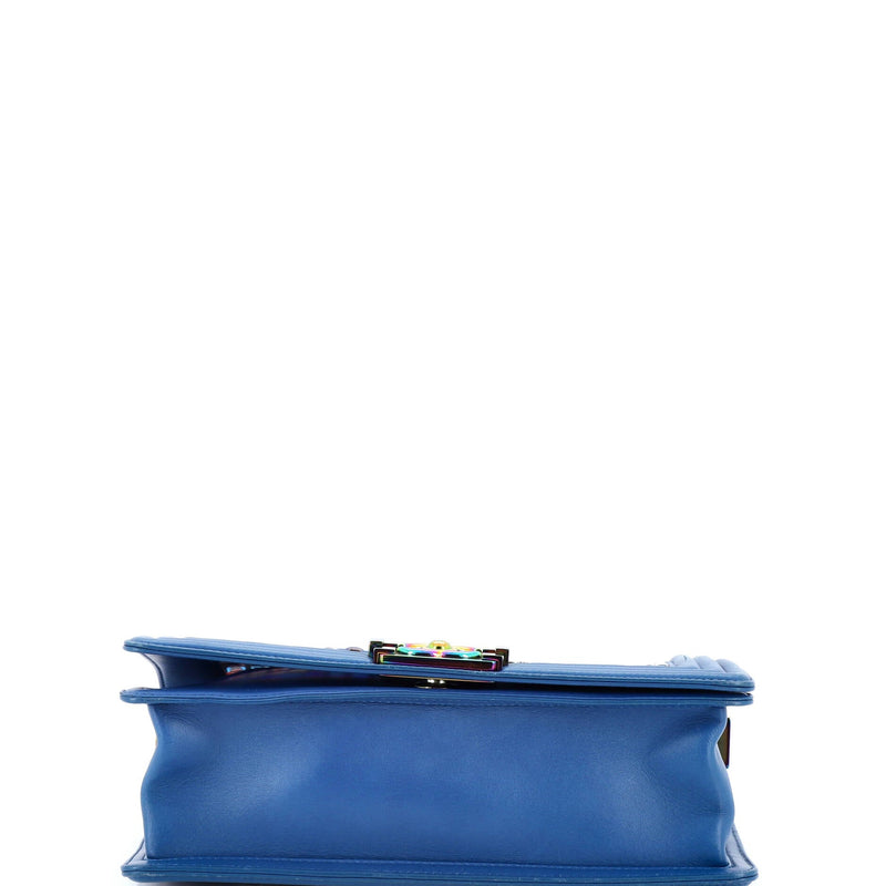 Boy Flap Bag Woven Pvc With Lambskin Old