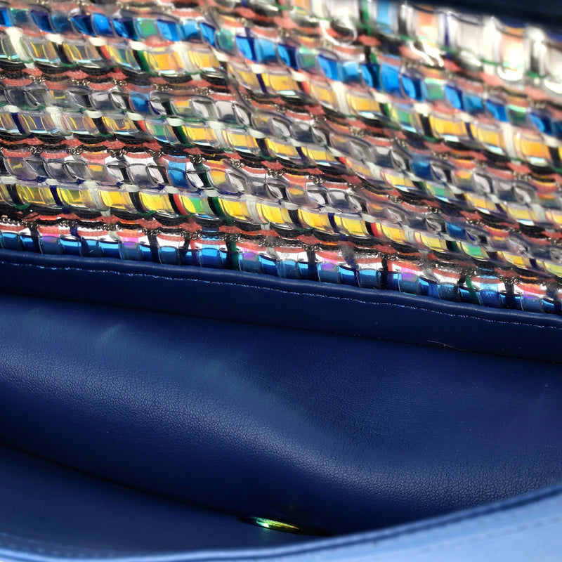 Boy Flap Bag Woven Pvc With Lambskin Old