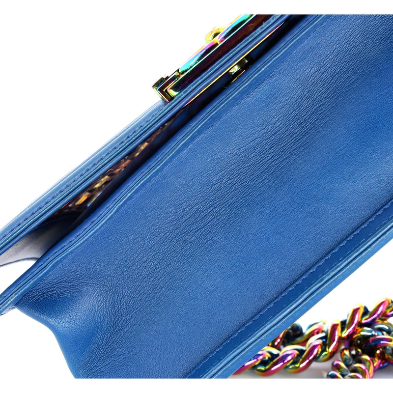 Boy Flap Bag Woven Pvc With Lambskin Old