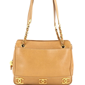 Vintage Metal Cc Shoulder Bag Caviar