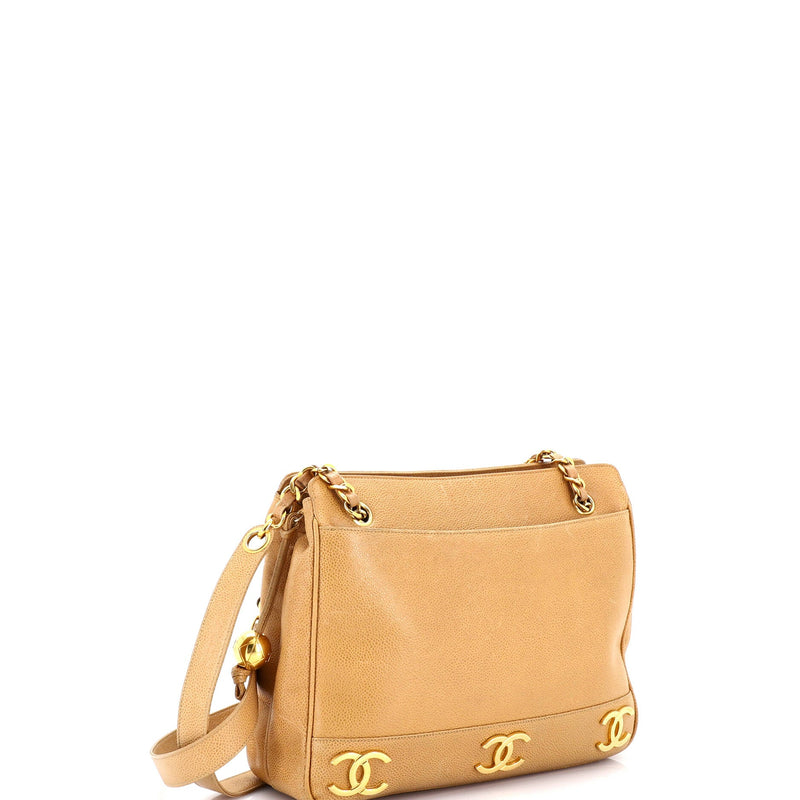 Vintage Metal Cc Shoulder Bag Caviar