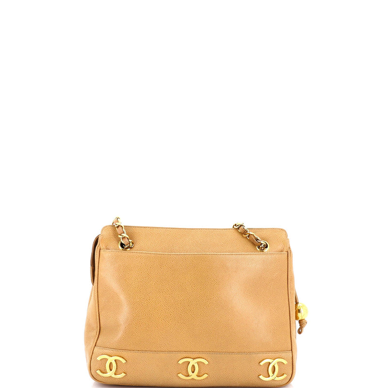 Vintage Metal Cc Shoulder Bag Caviar