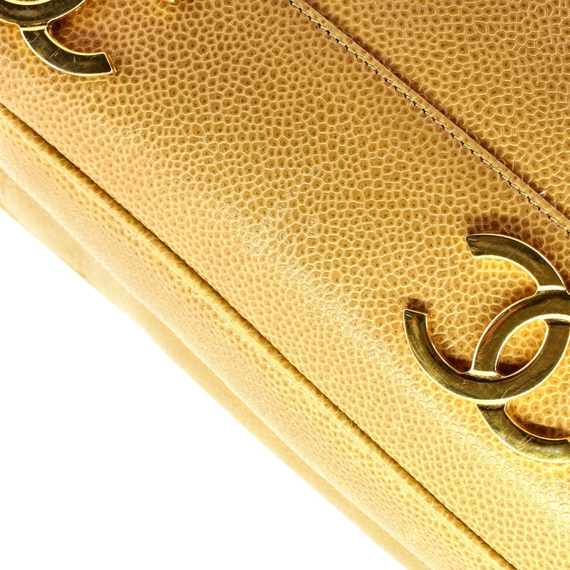 Vintage Metal Cc Shoulder Bag Caviar