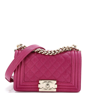 Boy Flap Bag Quilted Caviar Small