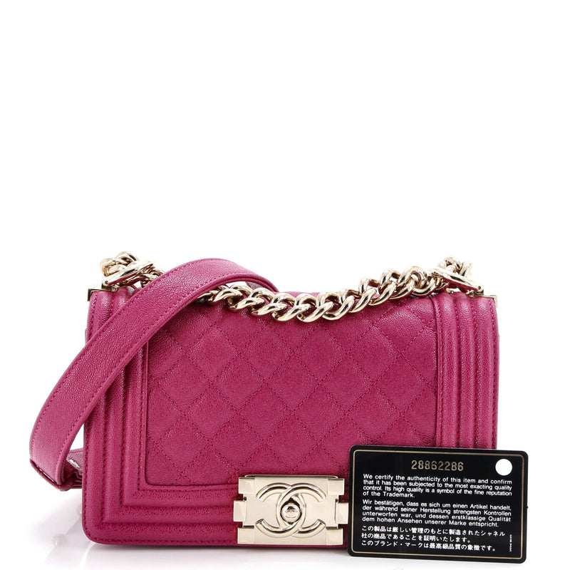 Boy Flap Bag Quilted Caviar Small