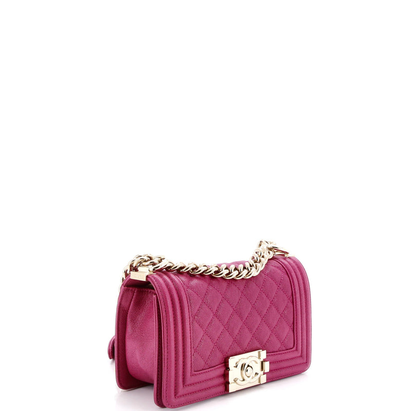 Boy Flap Bag Quilted Caviar Small