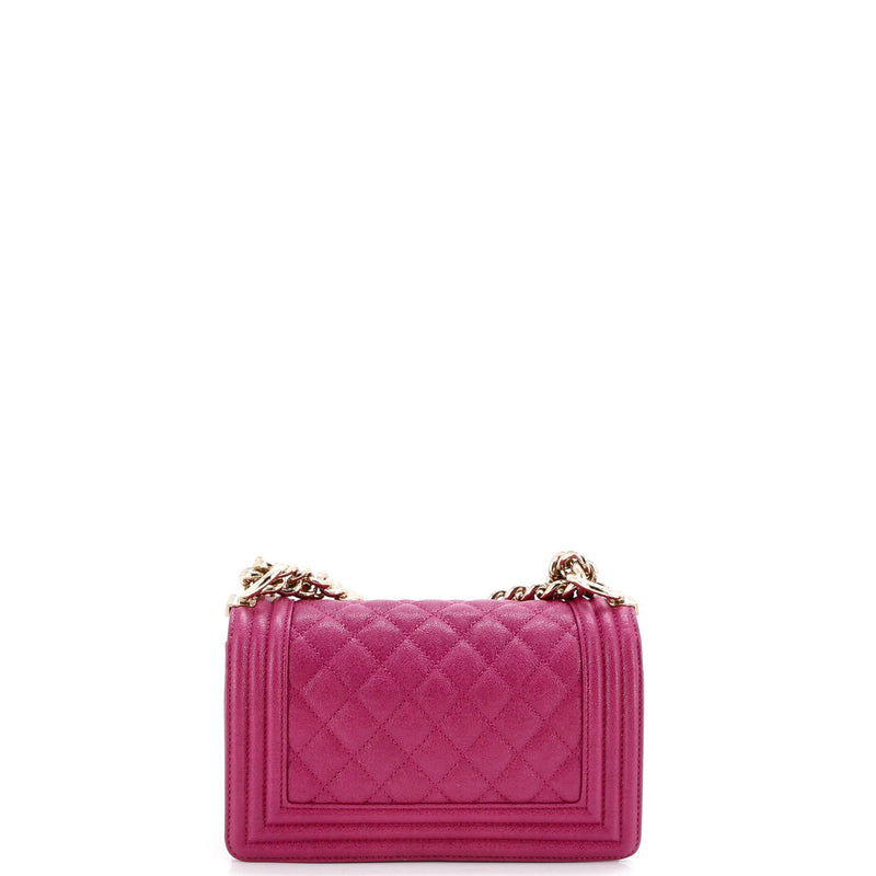 Boy Flap Bag Quilted Caviar Small