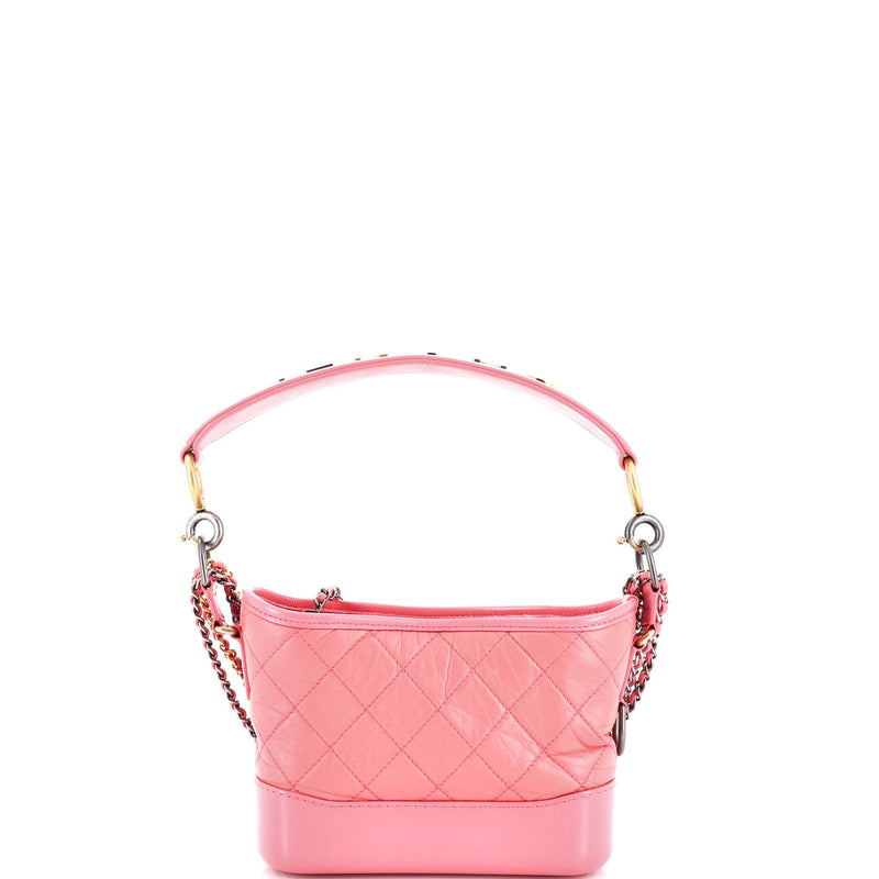 Gabrielle Hobo With Logo Handle Quilted