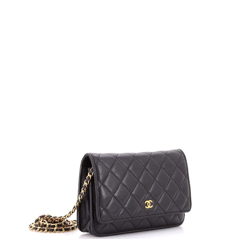 Wallet On Chain Quilted Caviar