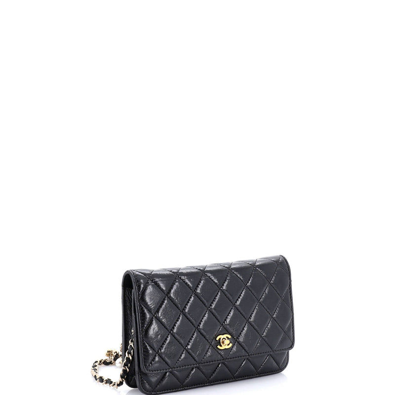 Pearl Charm Wallet On Chain Quilted