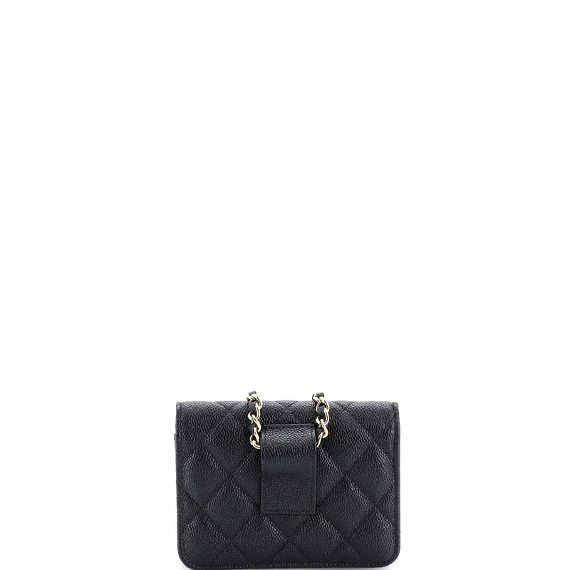 Cc Bow Belt Bag Quilted Caviar Mini