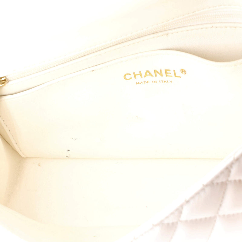 Crystal Chain Flap Top Handle Bag