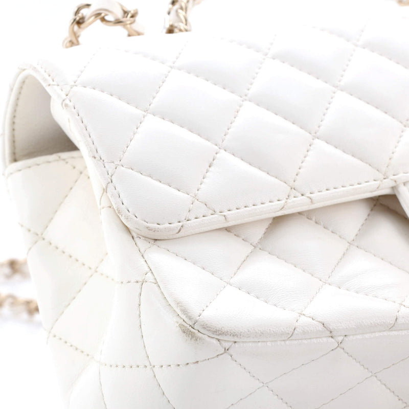 Crystal Chain Flap Top Handle Bag