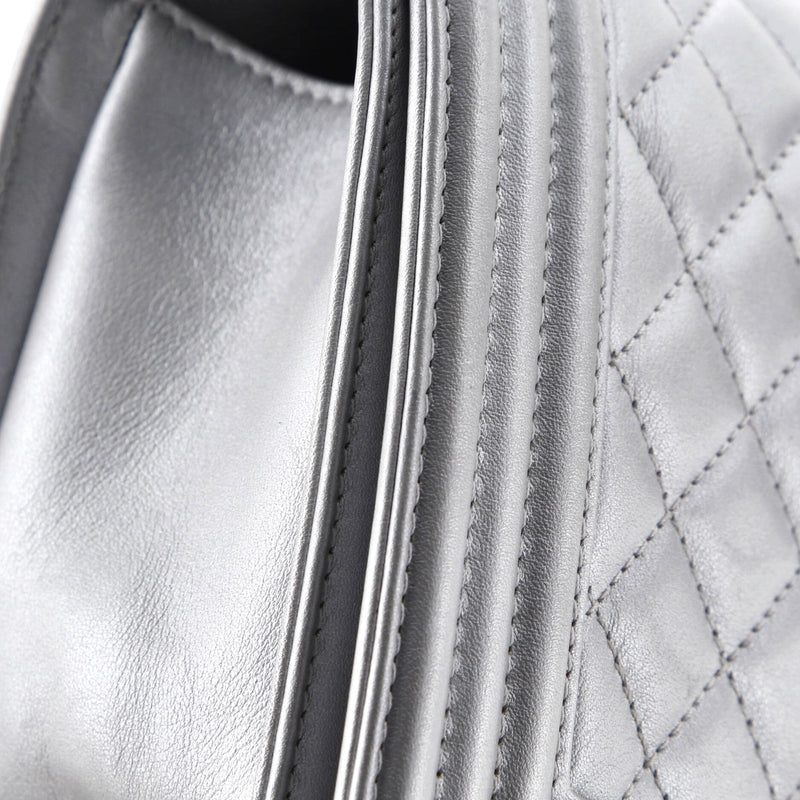 Boy Flap Bag Quilted Metallic Calfskin