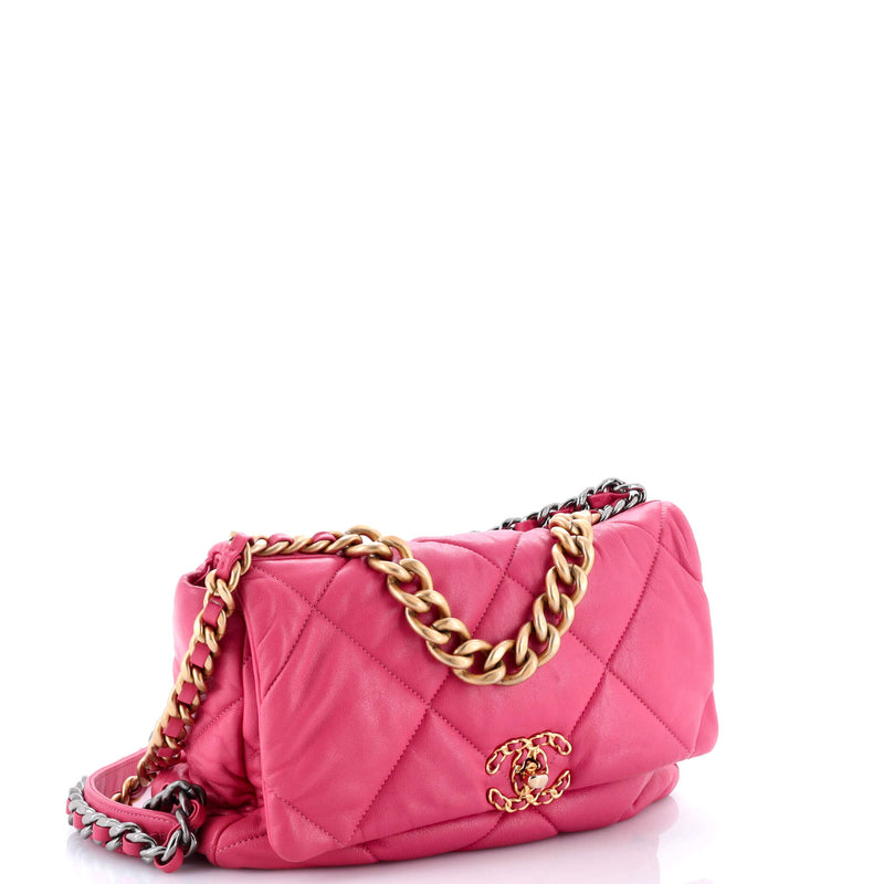 19 Flap Bag Quilted Leather Large