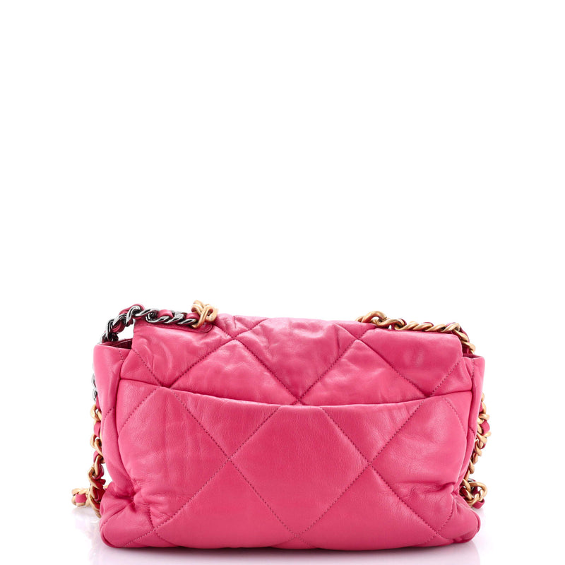 19 Flap Bag Quilted Leather Large