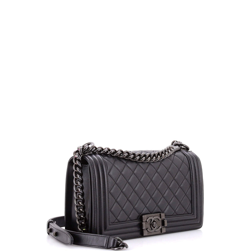 So Black Boy Flap Bag Quilted Calfskin