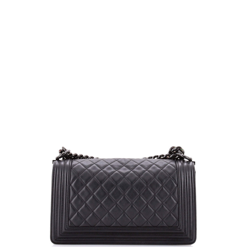So Black Boy Flap Bag Quilted Calfskin