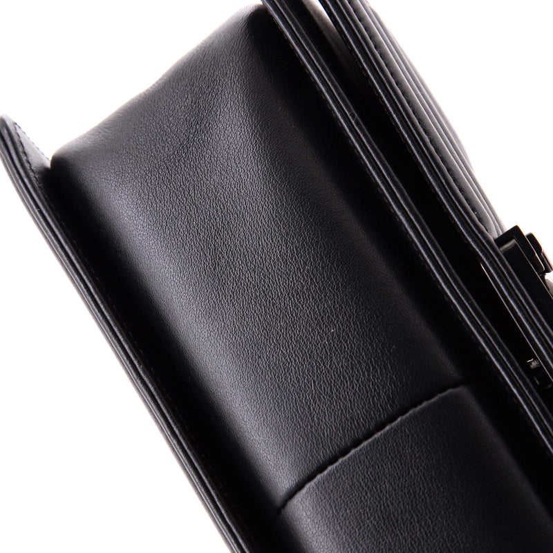 So Black Boy Flap Bag Quilted Calfskin