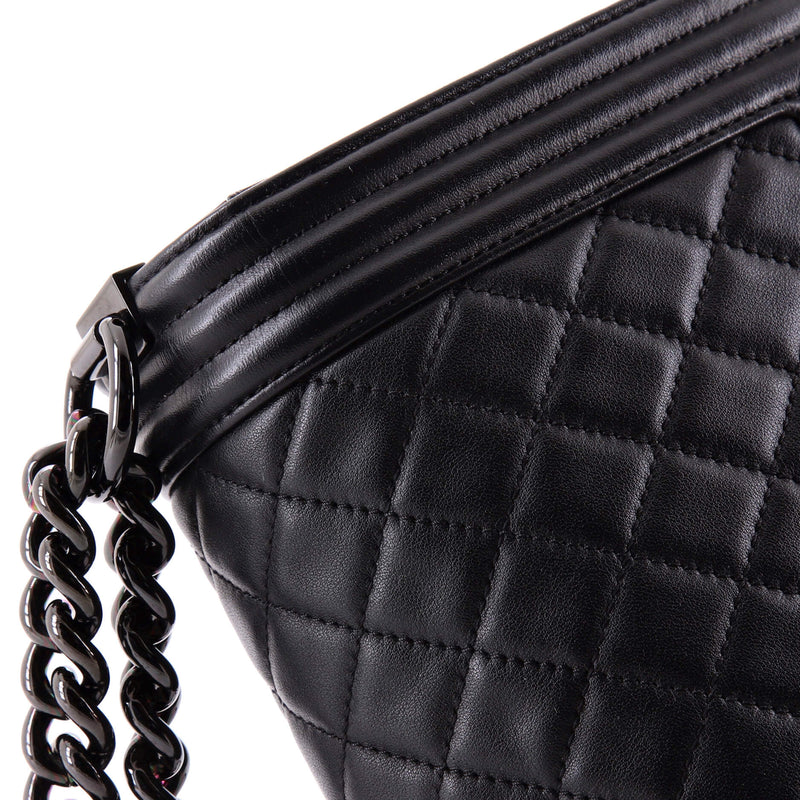 So Black Boy Flap Bag Quilted Calfskin