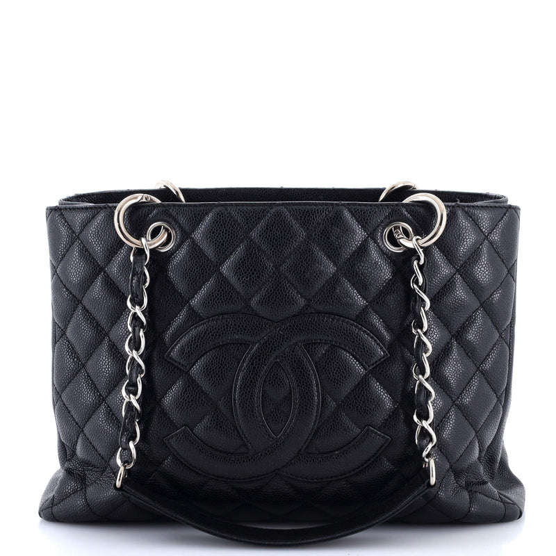 Grand Shopping Tote Quilted Caviar