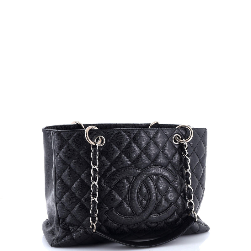 Grand Shopping Tote Quilted Caviar