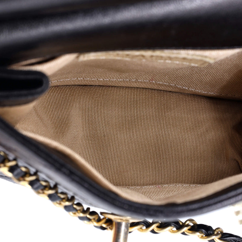 Pearl Chain Flap Bag Quilted Lambskin