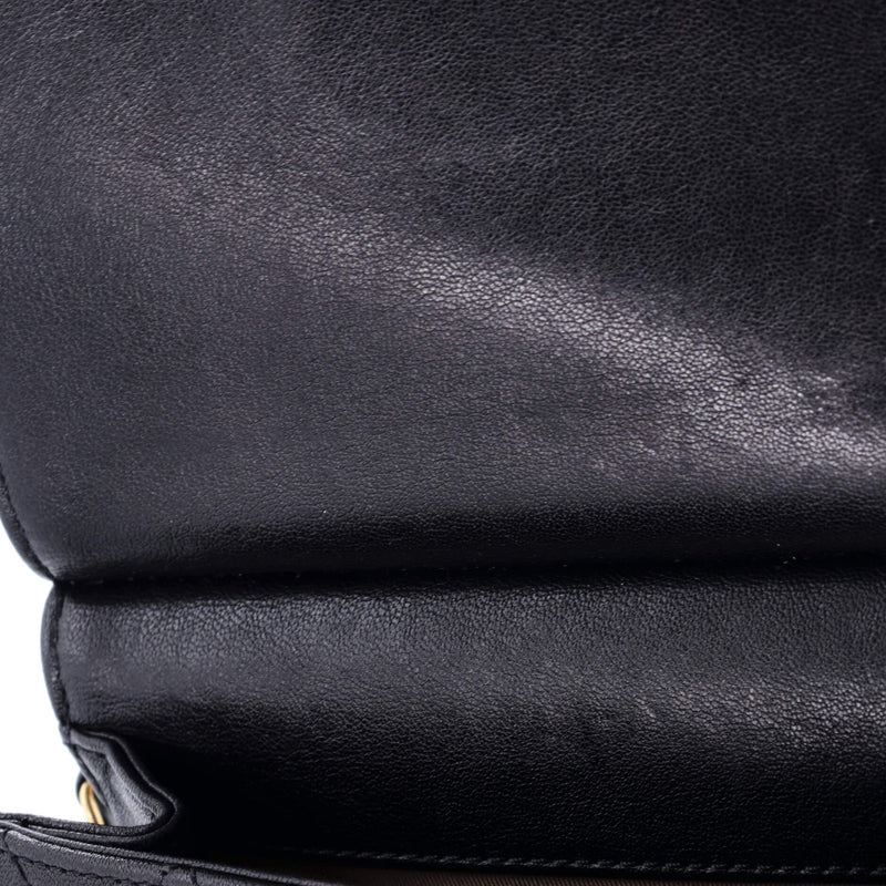 Pearl Chain Flap Bag Quilted Lambskin