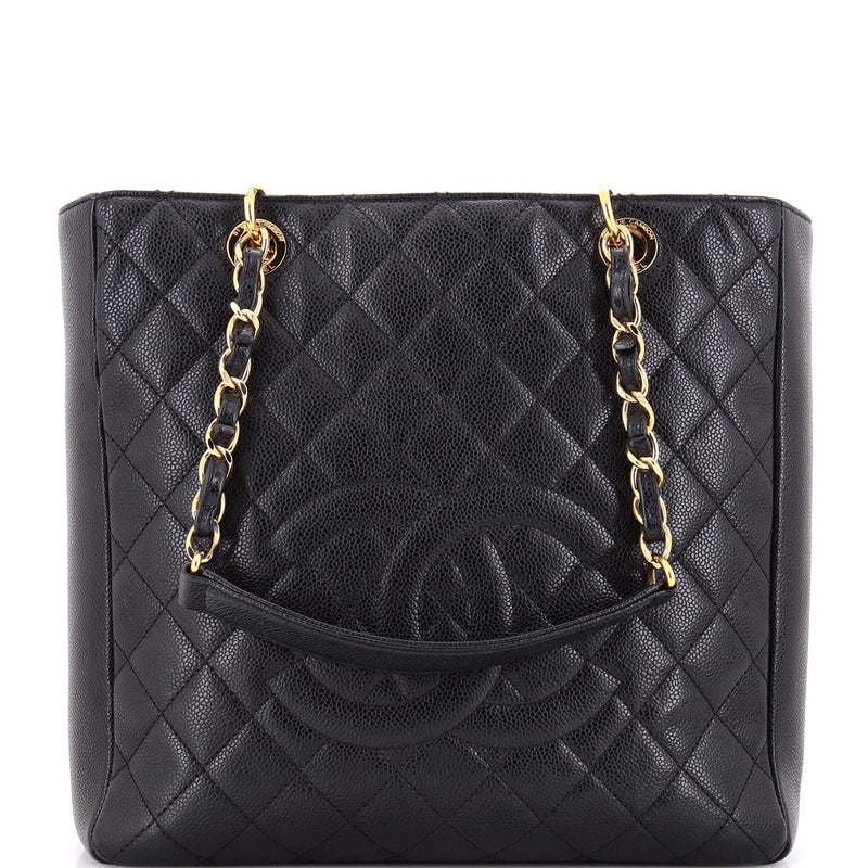 Petite Shopping Tote Quilted Caviar