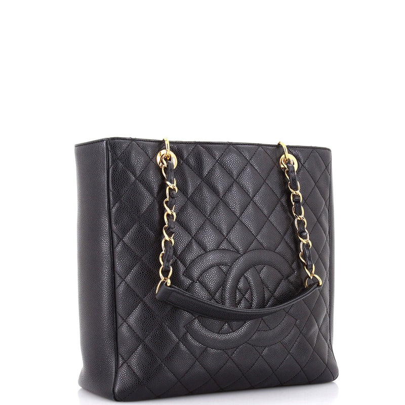 Petite Shopping Tote Quilted Caviar