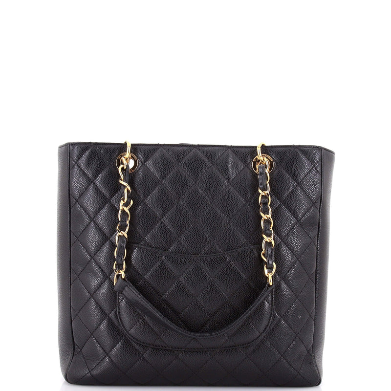 Petite Shopping Tote Quilted Caviar