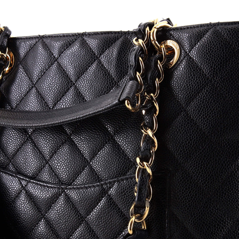 Petite Shopping Tote Quilted Caviar