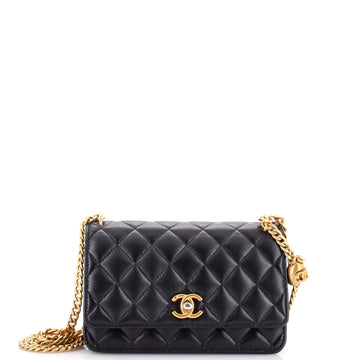 Sweet Camellia Wallet On Chain Quilted