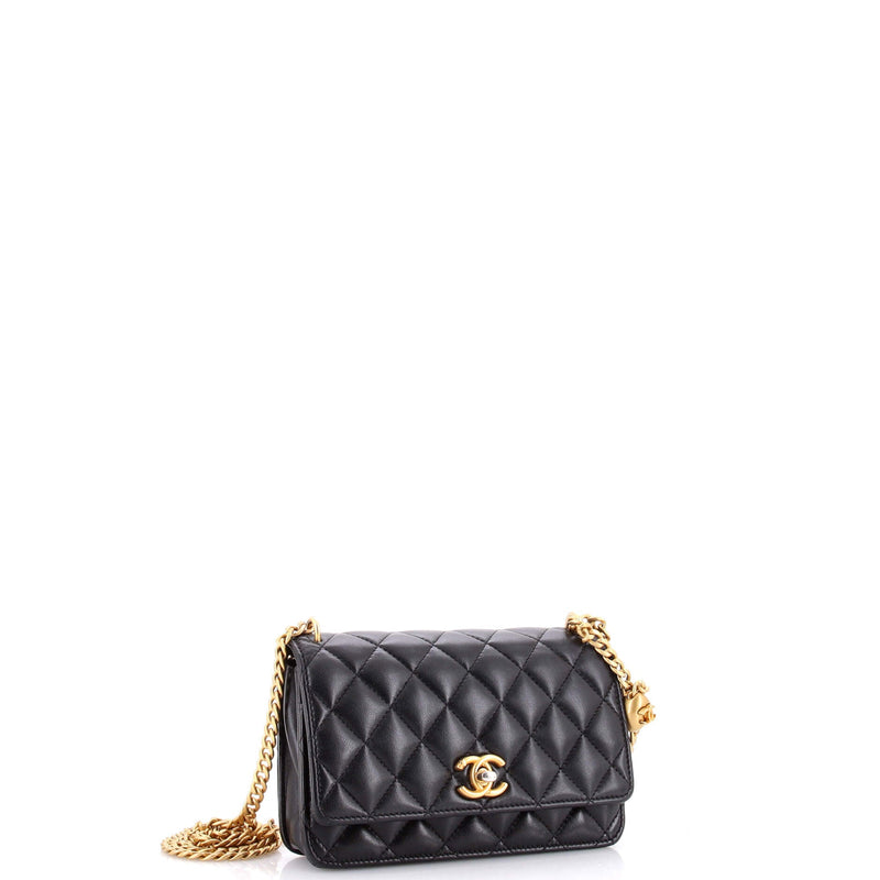 Sweet Camellia Wallet On Chain Quilted