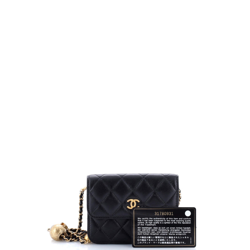 Pearl Crush Flap Clutch With Chain