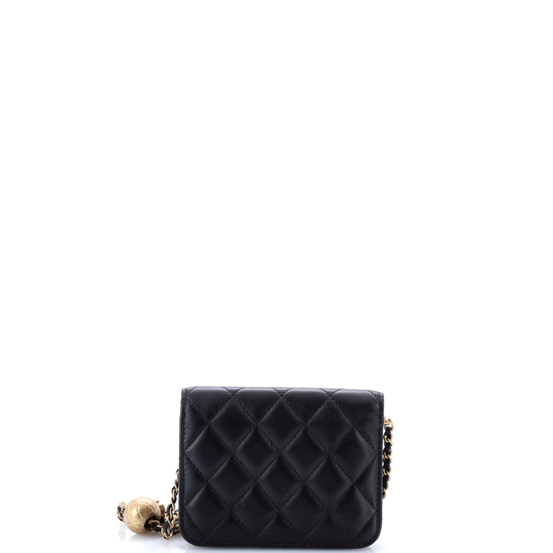 Pearl Crush Flap Clutch With Chain