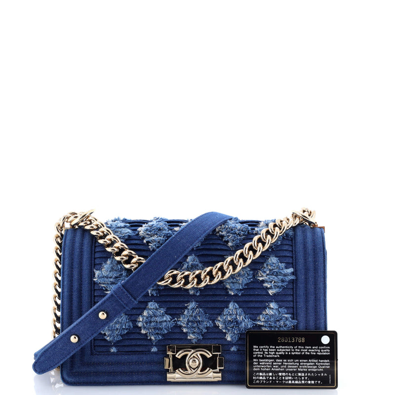 Boy Flap Bag Pleated Fringe Denim Old