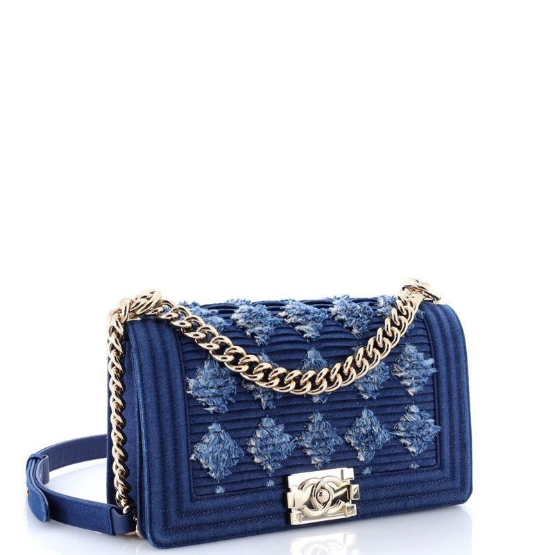 Boy Flap Bag Pleated Fringe Denim Old